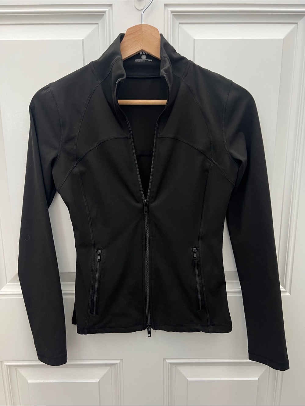 Sommer Ray Womens Black Full Zip Athletic Jacket Mock Neck Yoga Track Top Small